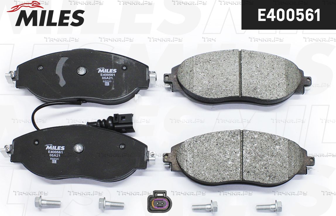 Тормозные колодки Miles (Low-Metallic) передние для SEAT Leon III 2013-2026. Артикул E400561