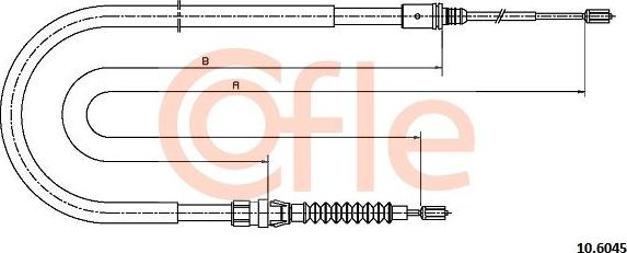 Трос ручника (тросик ручного тормоза) Cofle. Артикул 92.10.6045