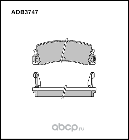 Колодки тормозные задние (Allied Nippon). Артикул ADB3747