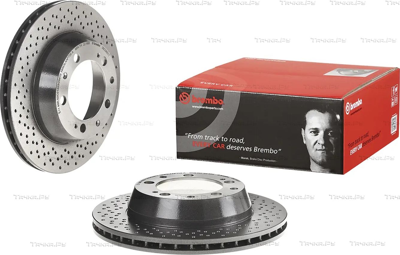 Тормозной диск Brembo PRIME LINE - UV Coated задний для Porsche 911 IV (993) 1993-1997. Артикул 09.C085.11
