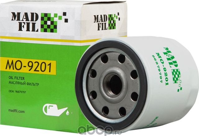 Фильтр масляный Madfil CHEVROLET  AVEO хечбэк 08-, AVEO седан 06-, (96879797) Madfil. Артикул MO9201
