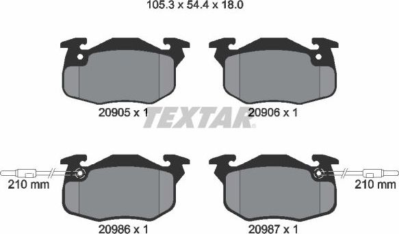 Тормозные колодки Textar. Артикул 2090506