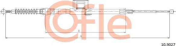 Трос ручника (тросик ручного тормоза) Cofle. Артикул 10.9027