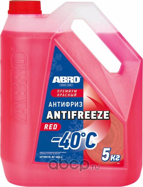 АНТИФРИЗ ABRO -40 КРАСНЫЙ 5Л. Артикул AF655L
