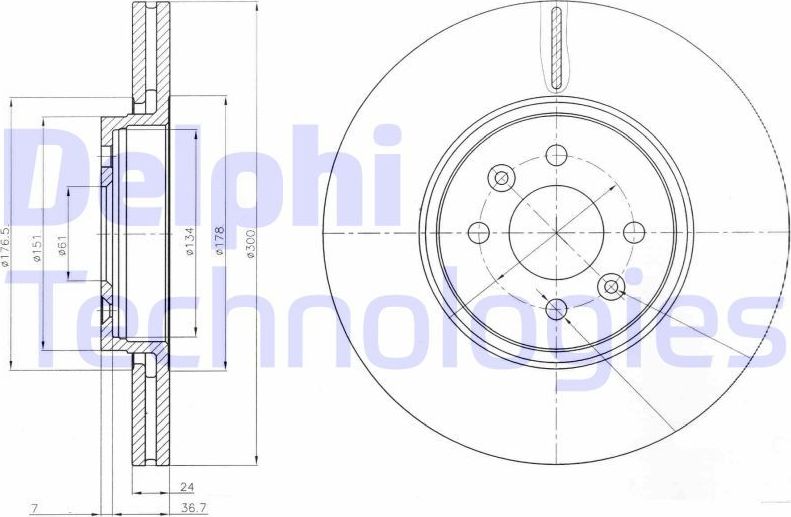 Тормозной диск Delphi. Артикул BG3929