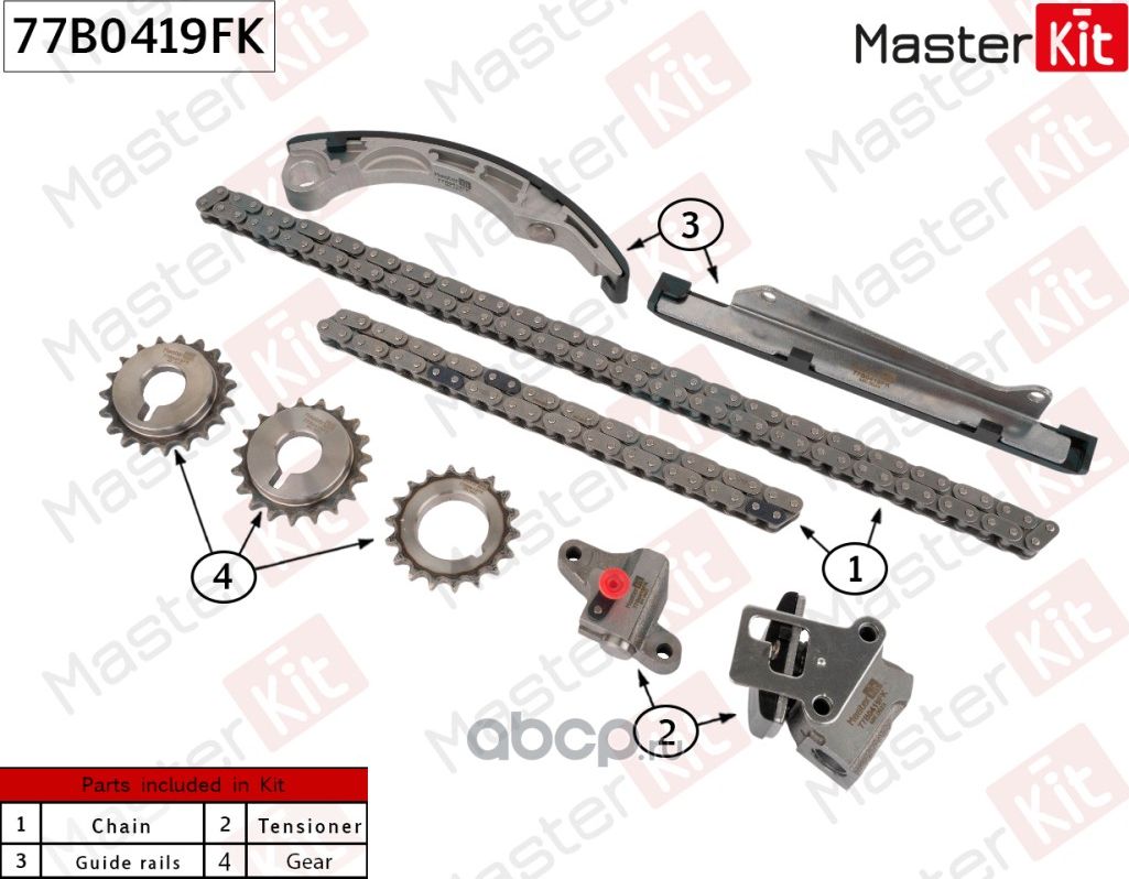 Комплект цепи ГРМ (Master KIT). Артикул 77B0419FK