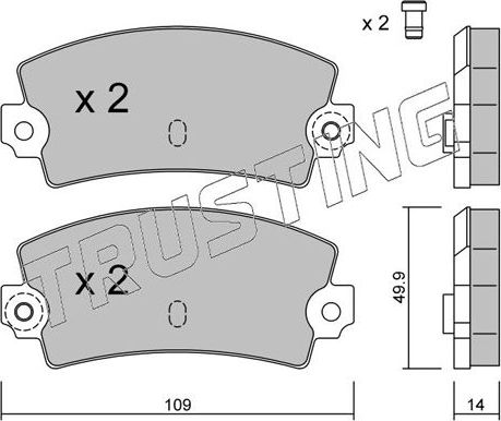 Тормозные колодки Trusting. Артикул 150.1
