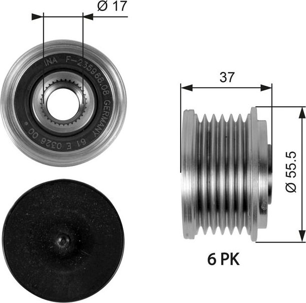 Муфта генератора обгонная Gates DriveAlign®. Артикул OAP7046