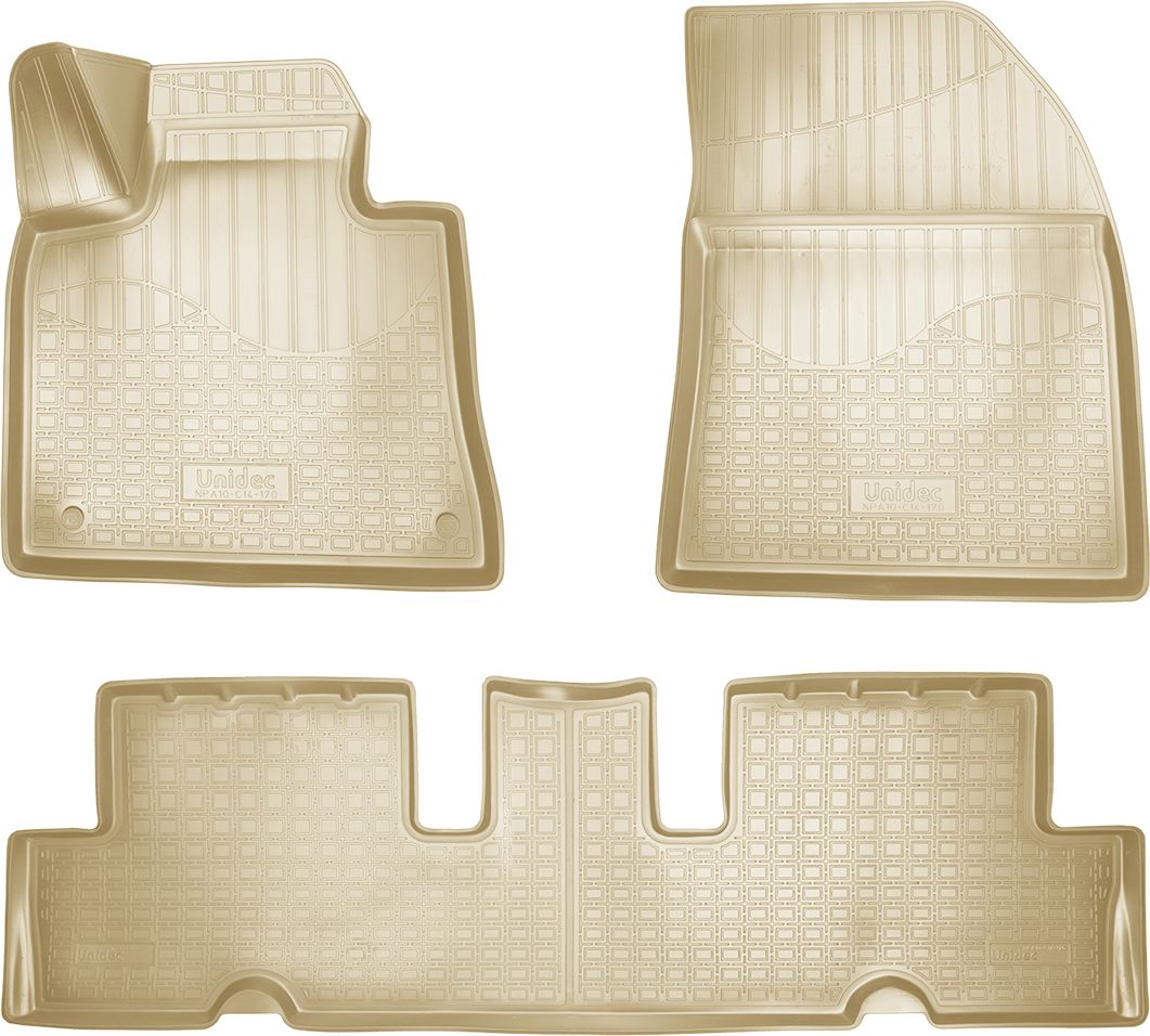 Коврики Норпласт для салона Citroen C4 Grand Picasso II 2014-2026 Бежевые. Артикул NPA10-C14-170-B