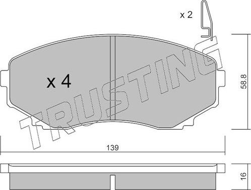 Тормозные колодки Trusting передние для Mazda MPV II (LW) 1999-2006. Артикул 493.0