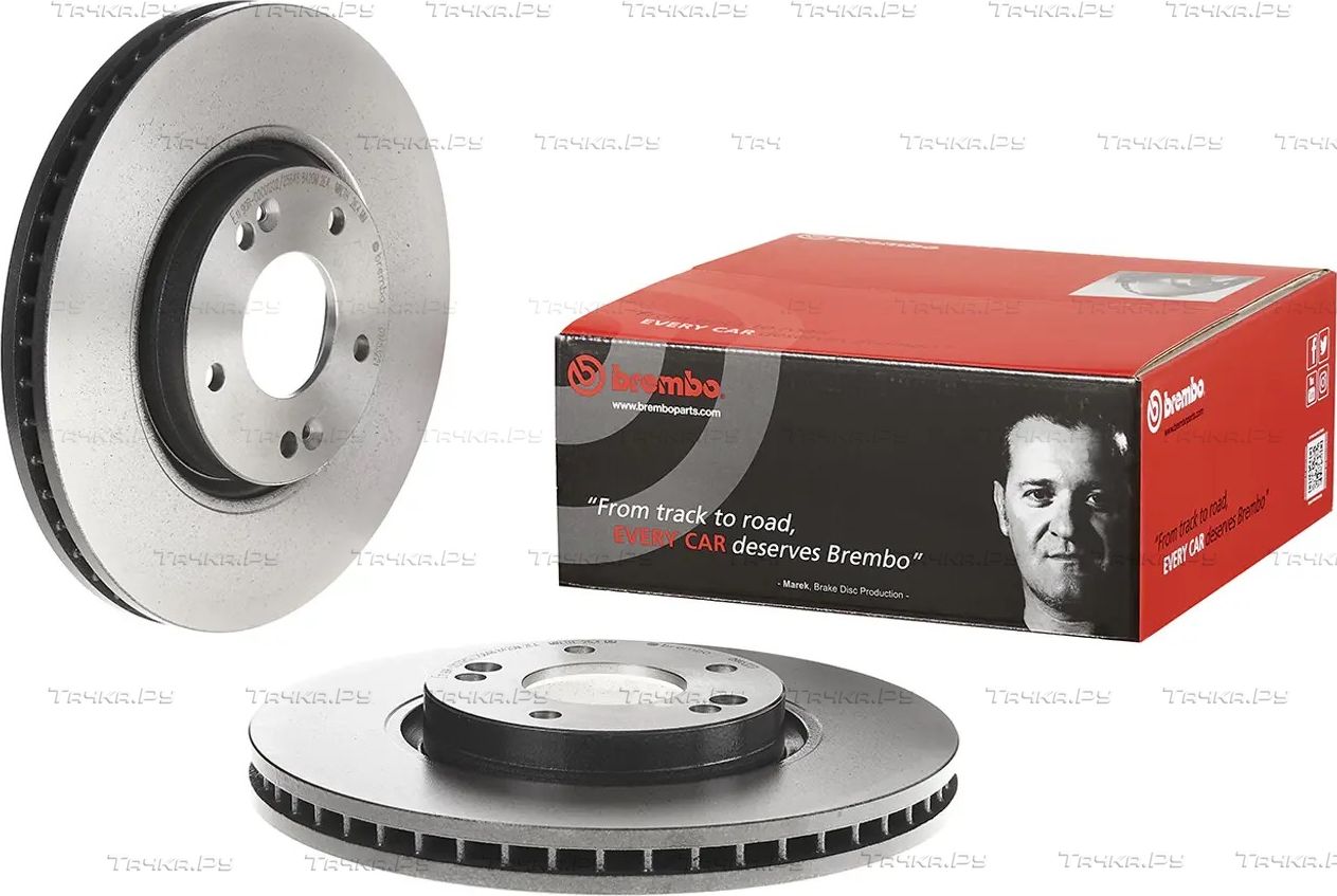 Тормозной диск Brembo UV Coated передний для Hyundai i30 II 2011-2017. Артикул 09.A532.21