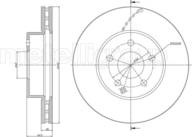 Тормозной диск Metelli. Артикул 23-0935C