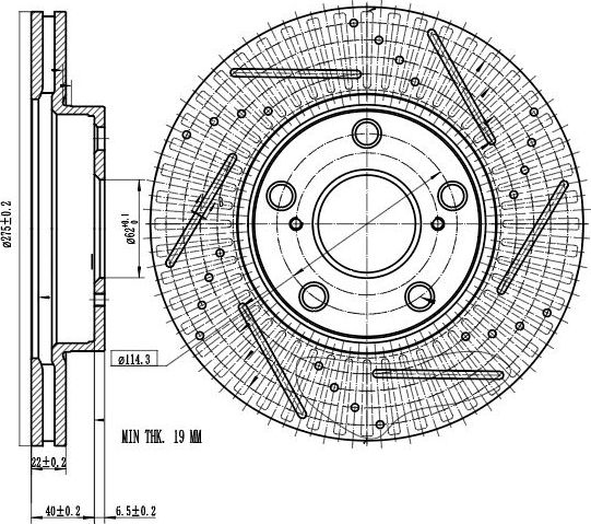 Диск тормозной (Trialli). Артикул DF164s