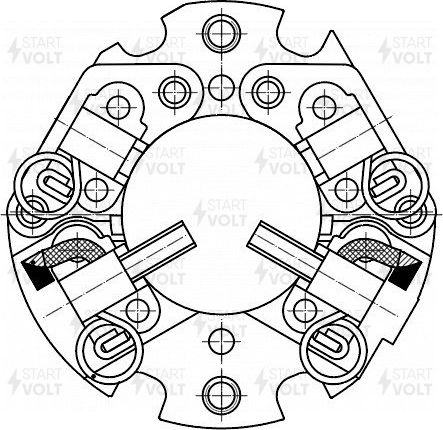 Узел щеточный стартера MITSUBISHI OUTLANDER /GALANT (96-) 2.0I/2.4I (2 щётки) StartVOLT. Артикул VBS 1101