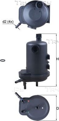 Топливный фильтр Mahle для Renault Clio II 2001-2013. Артикул KL 633D