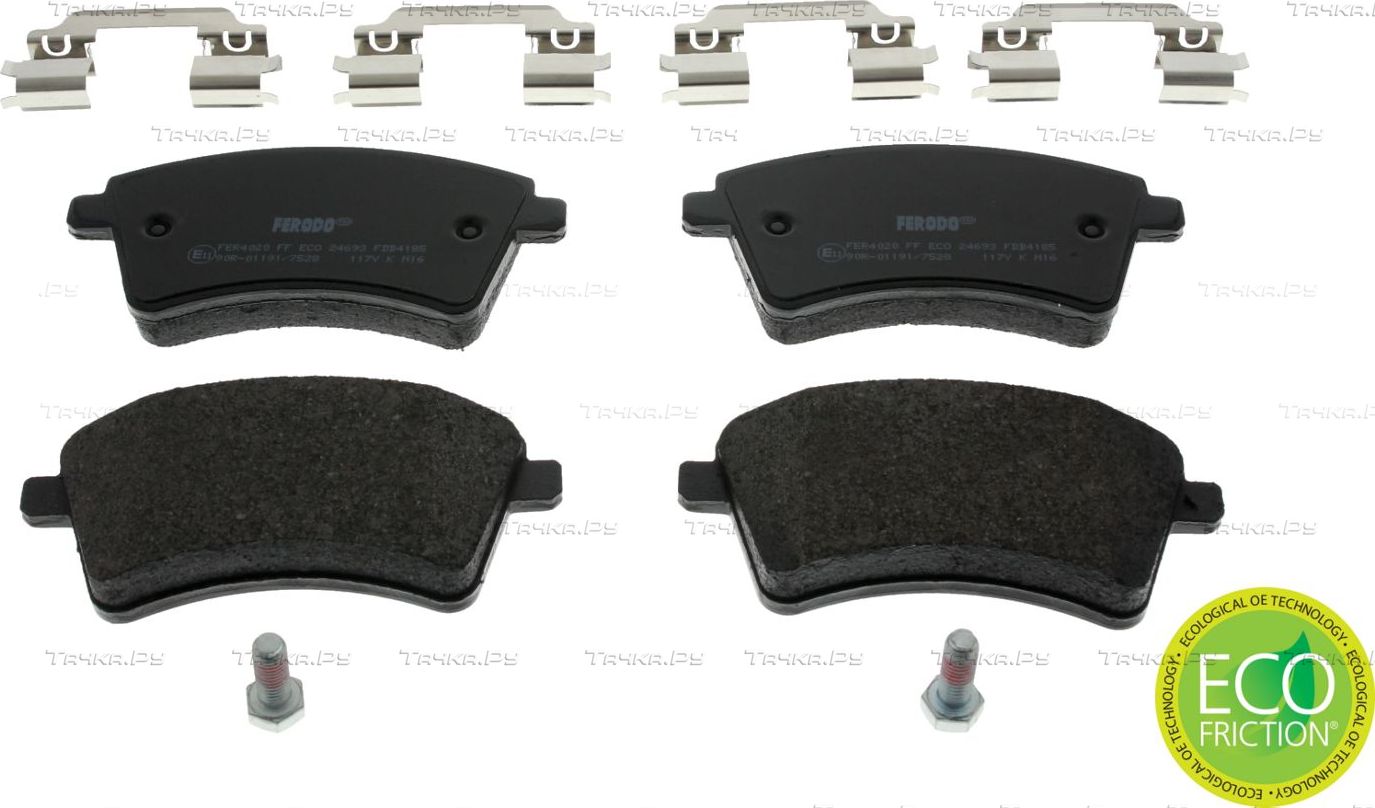 Тормозные колодки Ferodo Premier Eco Friction передние для Mercedes-Benz Citan 2012-2026. Артикул FDB4185