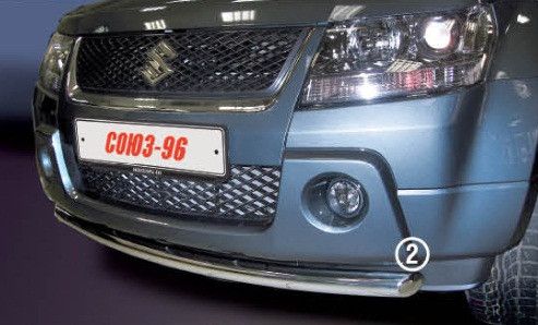 Защита Союз-96 переднего бампера труба d60 для Suzuki Grand Vitara 2005-2008. Артикул SZGV.48.0393