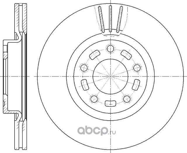 Диск тормозной вентилируемый (G-Brake). Артикул GR02964
