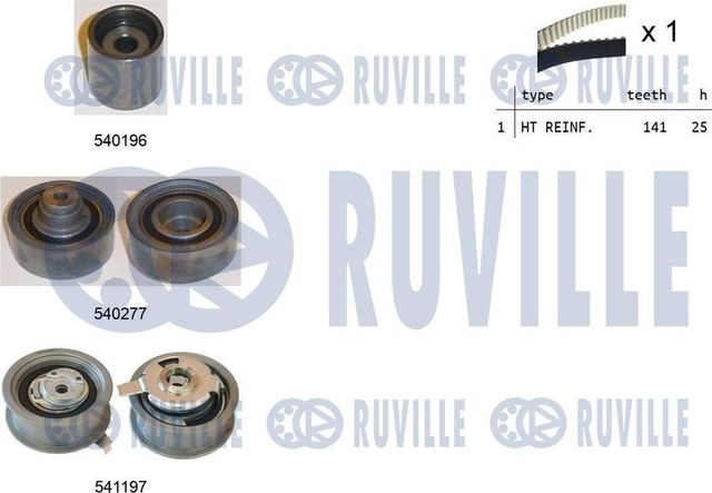 Ремень ГРМ с роликами (комплект) Ruville. Артикул 550160