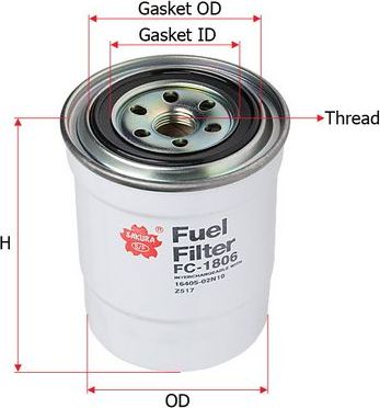 Топливный фильтр Sakura. Артикул FC-1806