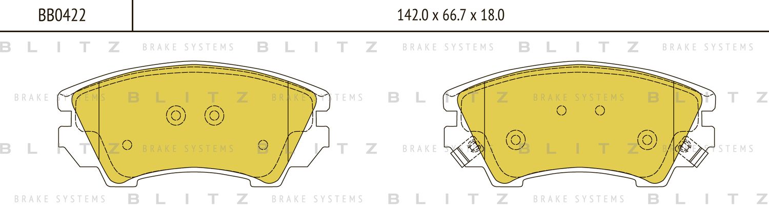 Колодки тормозные OPEL ASTRA J 08- перед. (Blitz). Артикул BB0422