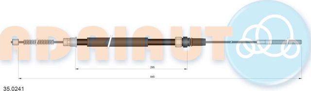 Трос ручника (тросик ручного тормоза) Adriauto задний левый для Peugeot 405 1987-1999. Артикул 35.0241