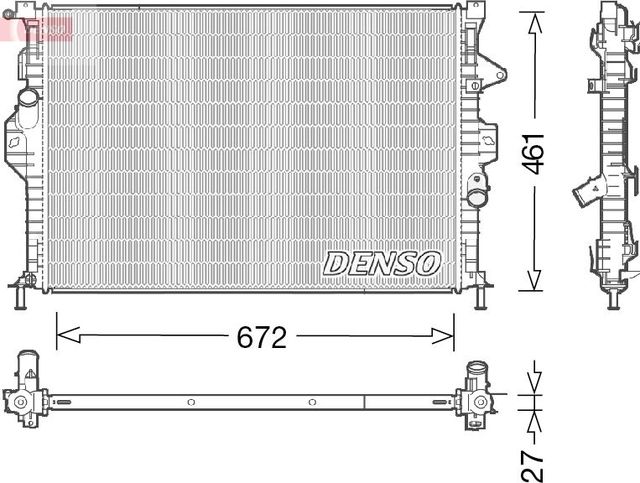 Радиатор охлаждения двигателя Denso для Ford Kuga I 2008-2012. Артикул DRM10048