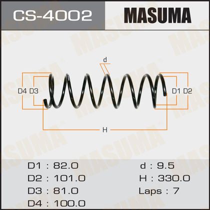 Пружина подвески Masuma задняя правая/левая для Mazda Demio I (DW) 1998-2003. Артикул CS-4002