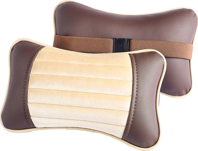 Подушка под шею CarFashion Monako ортопедическая, цвет Коричневый/Бежевый/Бежевый/Коричневый. Артикул 41150