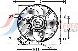 Вентилятор радиатора двигателя AVA (полимерный материал). Артикул FD7515