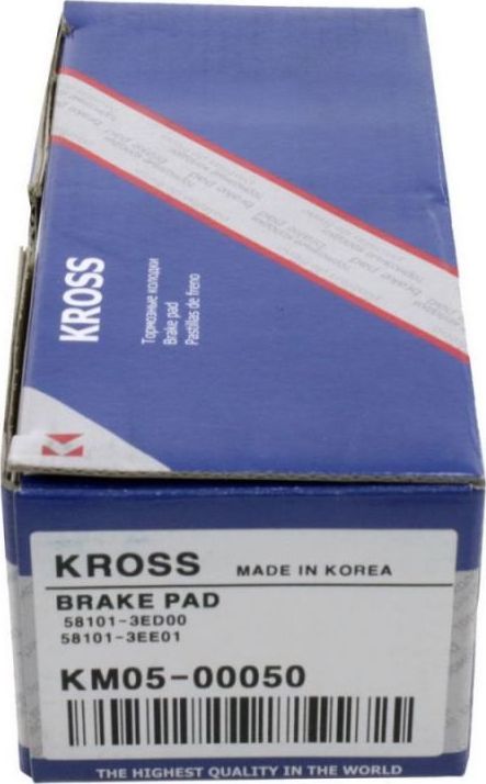 КОЛОДКИ ТОРМОЗНЫЕ ПЕРЕДНИЕ (Kross). Артикул KM0500050