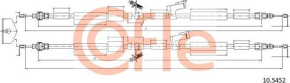 Трос ручника (тросик ручного тормоза) Cofle задний для Ford Kuga I 2008-2012. Артикул 92.10.5452