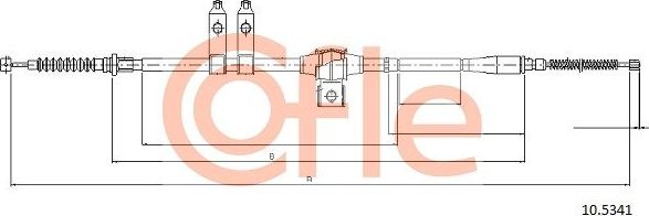 Трос ручника (тросик ручного тормоза) Cofle задний правый для Ford Ranger I 1999-2006. Артикул 10.5341