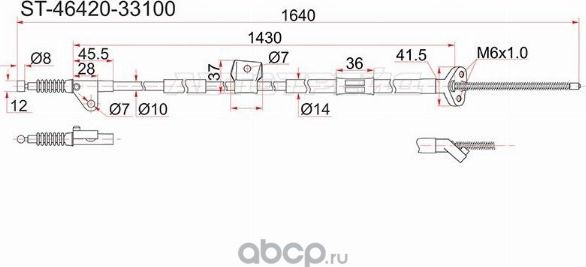 ТРОС РУЧНИКА RH WINDOM MCV30 CAMRY ACV30 (SAT). Артикул ST4642033100