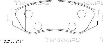 Тормозные колодки Asimco передние для Daewoo Nubira I 1999-2003. Артикул KD9734