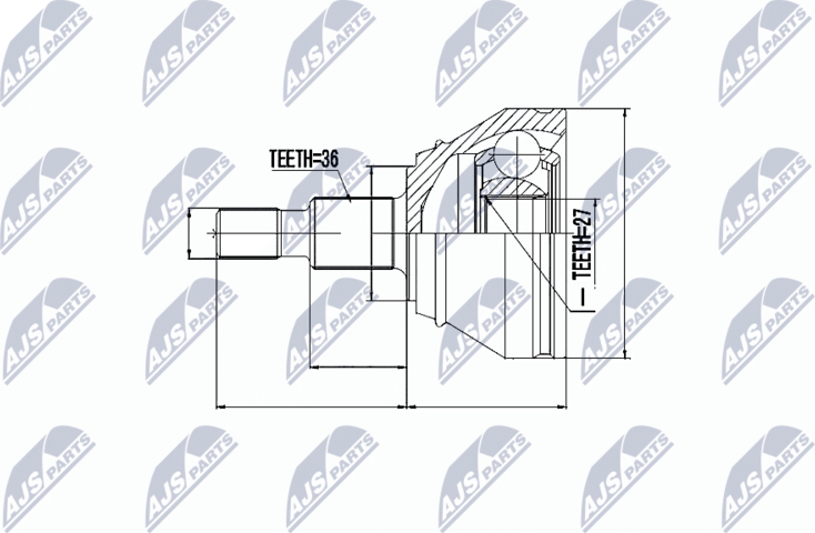 Шрус внутренний (граната) NTY. Артикул NPZ-VW-028