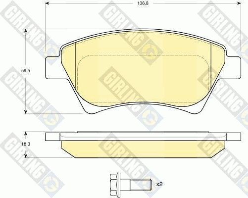 Тормозные колодки Girling передние для Renault Grand Scenic II 2004-2005. Артикул 6115524