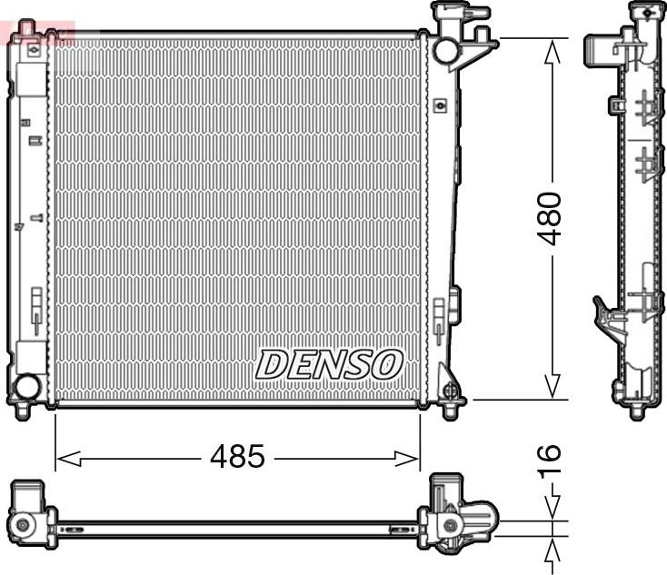 Радиатор охлаждения двигателя Denso. Артикул DRM41008