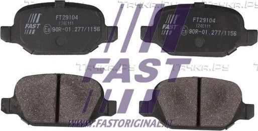 Тормозные колодки Fast задние для Alfa Romeo 147 I 2001-2010. Артикул FT29104