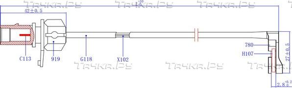 Датчик износа тормозных колодок  Sangsin Hi-Q. Артикул SWS2901