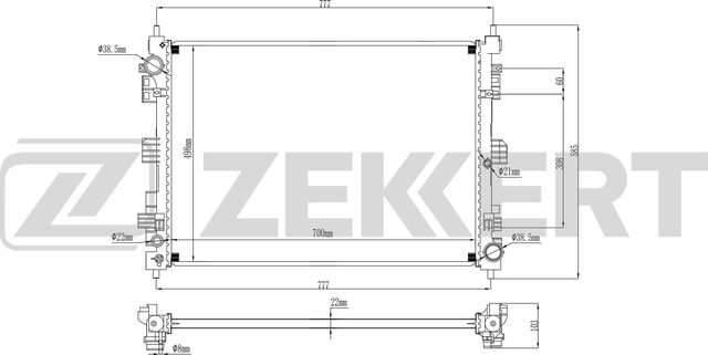 Радиатор охлаждения двигателя Zekkert (алюминий / пластик). Артикул MK-1322