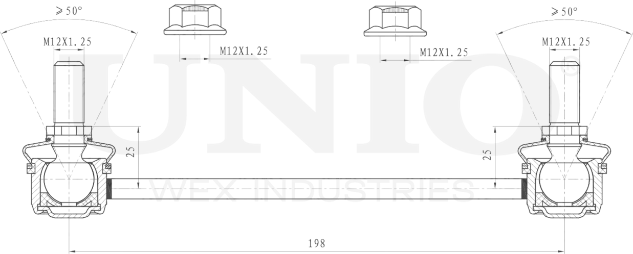 Тяга/стойка стабилизатора (Unio). Артикул SSP-50274