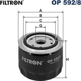 Масляный фильтр Filtron. Артикул OP 592/8