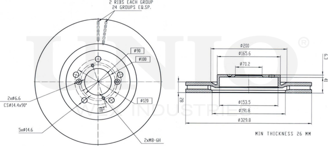 Диск тормозной (Unio). Артикул BRD-20366