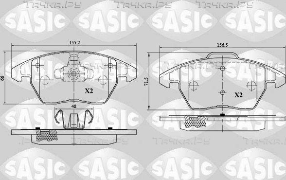 Тормозные колодки Sasic передние для Citroen C4 I 2004-2011. Артикул 6210046