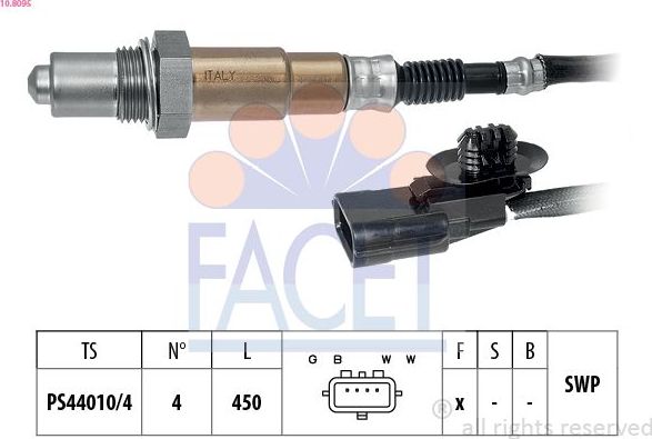 Лямбда-зонд (кислородный датчик) Facet Made in Italy - OE Equivalent. Артикул 10.8095