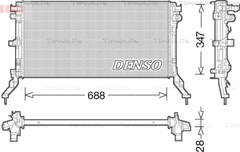 Радиатор охлаждения двигателя Denso. Артикул DRM23039