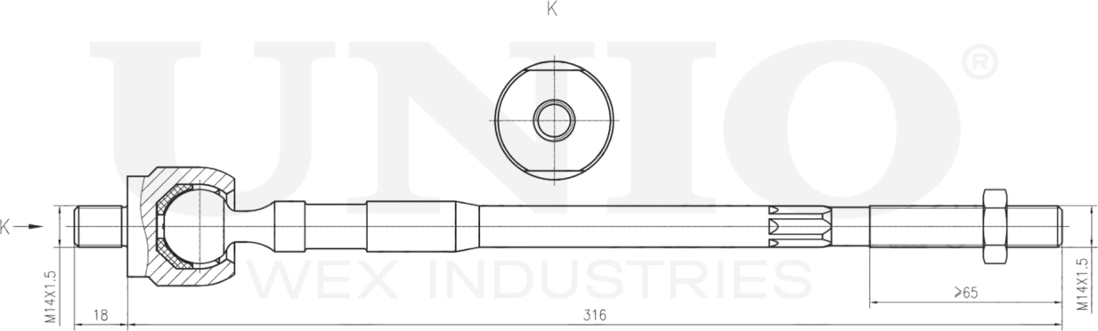 Тяга рулевая (Unio). Артикул SSP-30087