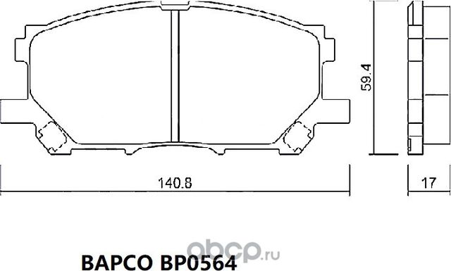 Колодки тормозные дисковые BP0564 передние, комплект, (Bapco) Bapco. Артикул BP0564