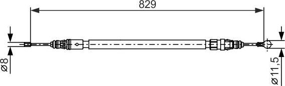 Трос ручника (тросик ручного тормоза) Bosch. Артикул 1 987 482 372